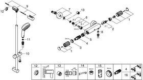 Grohe Thermo-Brausebatt. GROHTHERM 1000 Performance 1/2Zoll m Brausegarnitur chr