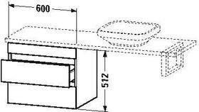 Duravit Konsolenunterschrank DURASTYLE 512x600x478mm betongrau matt/weiß matt