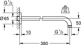 Grohe Brausearm RAINSHOWER Ausldg 380mm chr