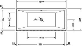 Duravit Whirlwanne VERO AIR 180x80 Ecke li 2 RS weiß Air-System