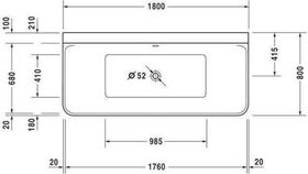 Duravit Whirlwanne P3 Comforts VW 184 l 180x80 we 2 RS Jet-System