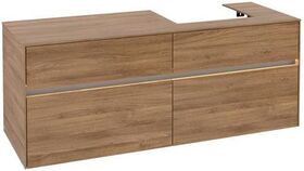 V&B Waschtischunterschrank COLLARO 140x54,8x50cm WT re m LED-B. Kansas Oak