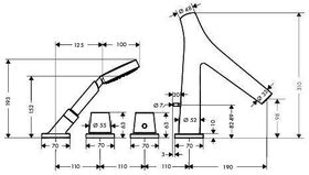 4-Loch Wannenarmatur AXOR STARCK ORGANIC DN 15 m Th f Fliesenrandmon. pol. bl ch