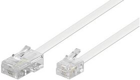 Modularanschlußkabel 4-polig bele. 8P4C Stecker-6P4C Stecker, 6m weiss