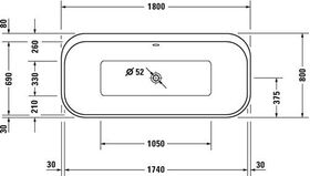 Duravit Whirlwanne HAPPY D.2 PLUS 180x80 we frst Acrylverkleidung grp s-ma