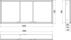 Emco LED-Lichtspiegelschrank PRIME UP 1600x730mm 3-t m LP aluminium/spiegel