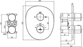 V&B Fertigmontageset ANTAO Th m 2wege-Meng. 184x221x134mm ma bl