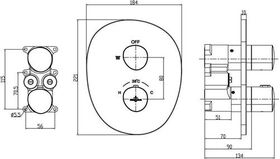 V&B Fertigmontageset ANTAO Therm. m Einw-Meng. 184x221x134mm chrom