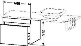 Duravit Konsolenunterschrank DURASTYLE 512x600x548mm betongrau matt/weiß matt