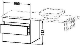 Duravit Konsolenunterschrank DURASTYLE 512x600x548mm betongrau matt/weiß matt