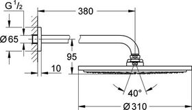 Grohe Kopfbrauseset RAINSHOWER C 310 380mm wa sun gebü