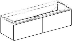 Geberit Waschtischunterschrank XENO² 1395x350x473mm Melam Holzstruktur/scultu