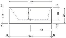 Duravit Rechteck-Whirlwanne P3 Comforts 165 l 170x75 we 1 RS li Combi-System E