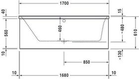 Duravit Rechteck-Whirlwanne P3 Comforts 145 l 1700x700 we 1 RS links Air-System