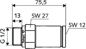 SCHELL Montageelement 1/2Zoll, mit Dichtstopfen mit ASAG Messing - VPE: 25