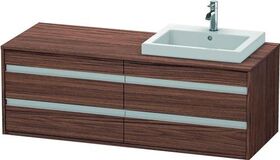 Duravit Waschtischunterbau KETHO 550x1400x496mm WT rechts nussbaum dunkel