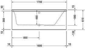 Duravit Rechteck-Whirlwanne P3 Comforts 145 l 1700x700 we 1 RS rechts Air-System