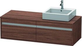 Duravit Waschtischunterbau KETHO 550x1400x426mm Be rechts nussbaum dunkel