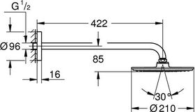 GROHE Kopfbrauseset Rainshower C 210 422mm chr