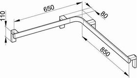 Keuco Dusch-/Wannenhandlauf AXESS silber-eloxiert rechts, 600/800mm