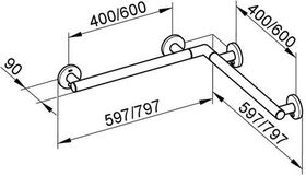 Keuco Dusch-/Wannenhandlauf PLAN CARE 597/597mm vc