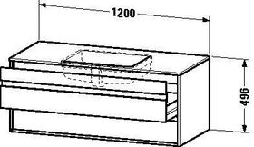 Duravit Waschtischunterbau KETHO 500x1200x496mm betongrau matt