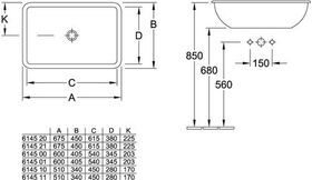 V&B Einbauwaschtisch LOOP & FRIENDS mit ÜL 675x450mm we C+