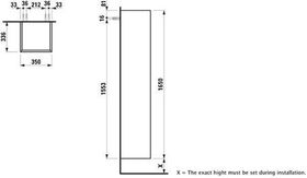 Laufen Hochschrank BASE FÜR PRO S 1650x350x336mm Scharn. re verkehrsgrau