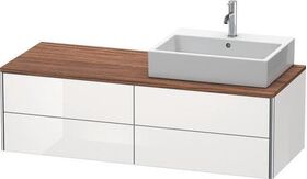 Duravit Waschtischunterbau XSQUARE 1400x400x548mm 4 Sk we hgl ES NB beids