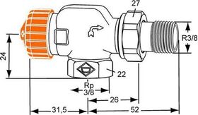 Heimeier Th-Untert. Eclipse Axialform DN 10 - VPE: 20