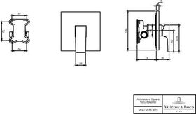 V&B Fertigmontageset ARCHITECTURA SQUARE EH-Brauseb 150x150x49mm chrom