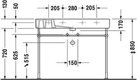 Duravit Möbelwaschtisch VERO m ÜL HLB 1050x490mm 1 Hahnloch weiß WG