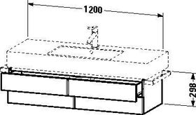 Duravit Waschtischunterbau VERO 446x1200x298mm basalt matt