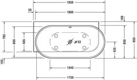 Duravit Whirlwanne LUV 1850x950mm Ecke li 2 RS weiß Air-System