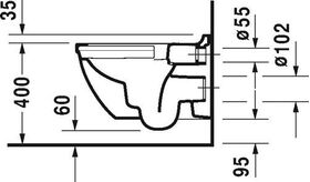 Duravit Wand-WC STARCK 3 RIMLESS tief, 360x540mm weiß