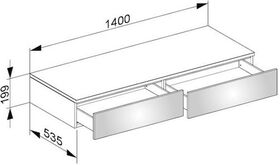 Keuco Sideboard EDITION 400 Hö j 180mm 1400x199x535mm we hgl/cash kl