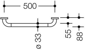 Hewi Haltegriff SERIE 801 88mm tief, d= 33mm Achsmaß 500mm umbra