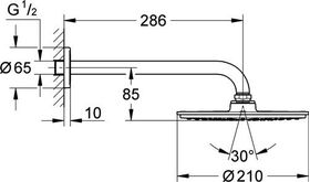 GROHE Kopfbrauseset Rainshower C 210 286mm m Durchfl-konst 9,5 l/min chr