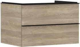 HG Waschtischunterschrank Xelu Q 780x485x550mm Ei natur Griff mattschwarz