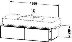 Duravit Waschtischunterbau VERO 446x1200x298mm lichtblau matt