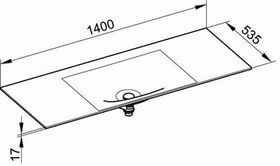 Keuco Varicor-WT EDITION 11 PLANNING o HL-Boh 1400x17x535mm arktis sdm