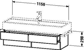 Duravit Waschtischunterbau X-LARGE 228x450x442mm Ans rechts graphit matt