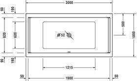 Duravit Rechteck-Whirlwanne STARCK 309 l 2000x1000mm we 2 RS Combi-System E