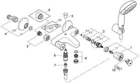 Grohe Wannenbatterie COSTA 1/2Zoll m Brausegarnitur chr