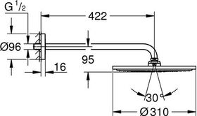 GROHE Kopfbrauseset Rainshower C 310 422mm chr