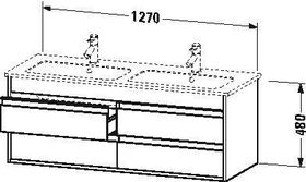 Duravit Waschtischunterbau KETHO 480x1270x475mm weiß hochglanz
