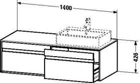 Duravit Waschtischunterbau KETHO 550x1400x426mm Be links lichtblau matt