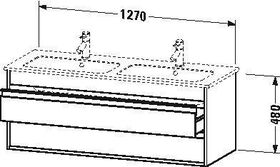 Duravit Waschtischunterbau KETHO 480x1270x475mm betongrau matt