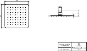 V&B Regenbrause UNIVERSAL SHOWERS Deckenm ec 200x200x51mm 11,4 l/min chr