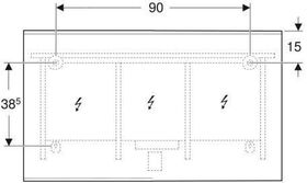 Geberit Lichtspiegel OPTION PLUS SQUARE Bel dir u ind Alu eloxiert 1200x700x35mm